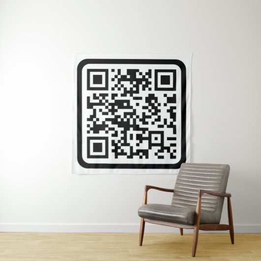 Bearbeiten moderner QR-Code | Schwarz-weiß oder fa Wandteppich (Beispiel (Horizontal))