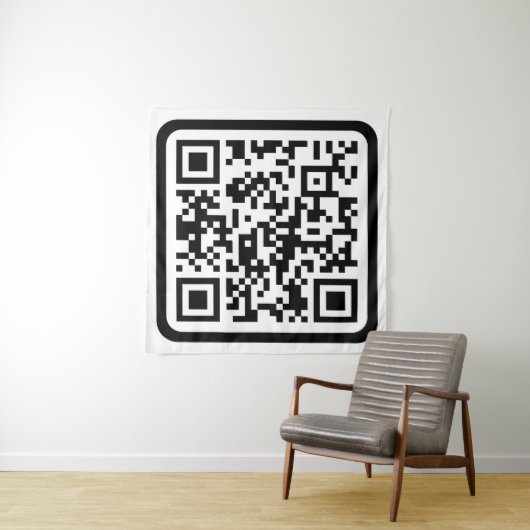 Bearbeiten moderner QR-Code | Schwarz-weiß oder fa Wandteppich (Beispiel)