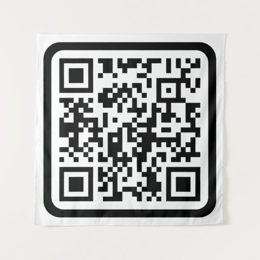 Bearbeiten moderner QR-Code | Schwarz-weiß oder fa Wandteppich (Vorderseite)