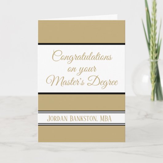 Bearbeiten Sie die Initialen! Master-Abschluss-Kar Karte (Vorderseite)