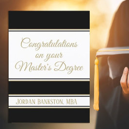 Bearbeiten Sie die Initialen! Master-Abschluss-Kar Karte