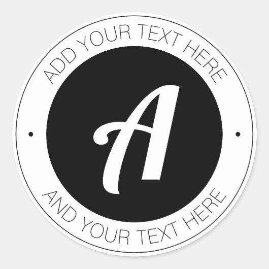 Bearbeiten Sie Monogramm oder fügen Sie Ihr eigene Runder Aufkleber (Vorderseite)