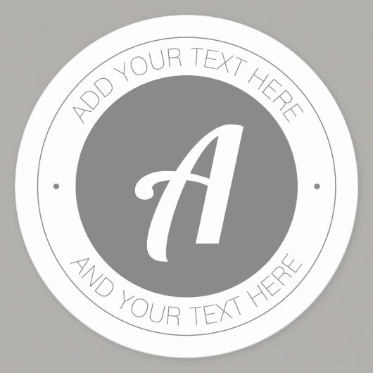Bearbeiten Sie Monogramm oder fügen Sie Ihr eigene Runder Aufkleber