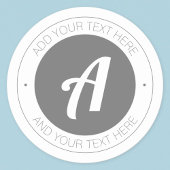 Bearbeiten Sie Monogramm oder fügen Sie Ihr eigene Runder Aufkleber