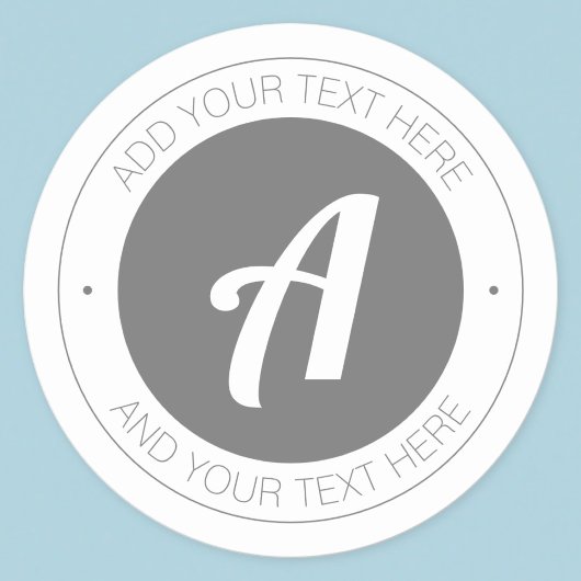 Bearbeiten Sie Monogramm oder fügen Sie Ihr eigene Runder Aufkleber
