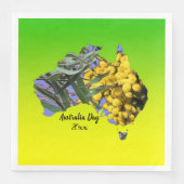 Bearbeiten Sie Text Australia Day Gum Leaf Wattle  Serviette (Vorderseite)