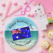 Bearbeiten Sie Text glücklich Australien Tag Flag Pappteller (Party)