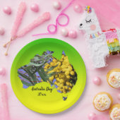 Bearbeiten Sie Text Jahr, Australien Day Gum Leaf Pappteller (Party)