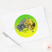 Bearbeiten Sie Text Year Australia Day Gum Leaaf W Runder Aufkleber (Umschlag)