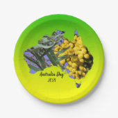 Bearbeiten Text Australia Day Gum Leaf Wattle 7" Pappteller (Vorderseite)