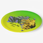Bearbeiten Text Australia Day Gum Leaf Wattle 9" Pappteller (Schrägansicht)