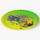 Bearbeiten Text Australia Day Gum Leaf Wattle 9" Pappteller (Schrägansicht)