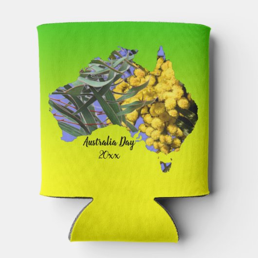 Bearbeiten Text Australia Day Gum Leaf Wattle Dosenkühler (Rückseite)