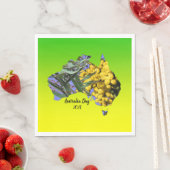 Bearbeiten Text Australia Day Gum Leaf Wattle Lunc Serviette (Beispiel)