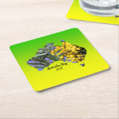 Bearbeiten Text Australia Day Gum Leaf Wattle Rechteckiger Pappuntersetzer (angewinkelt)