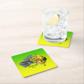 Bearbeiten Text Australia Day Gum Leaf Wattle Rechteckiger Pappuntersetzer (Vor Ort)