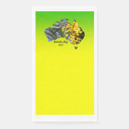 Bearbeiten Text Australia Day Gum Leaf Wattle Serviette