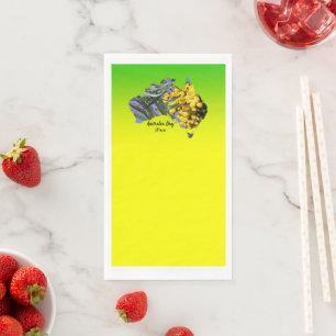 Bearbeiten Text Australia Day Gum Leaf Wattle Serviette