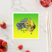 Bearbeiten Text Australia Day Gum Leaf Wattle Serviette (Beispiel)