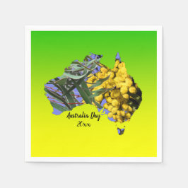Bearbeiten Text Australia Day Gum Leaf Wattle Serviette