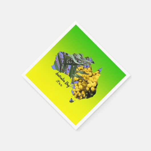 Bearbeiten Text Australia Day Gum Leaf Wattle Serviette (Ecke)