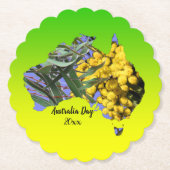 Bearbeiten Text Australia Day Gum Leaf Wattle Untersetzer (Vorderseite)