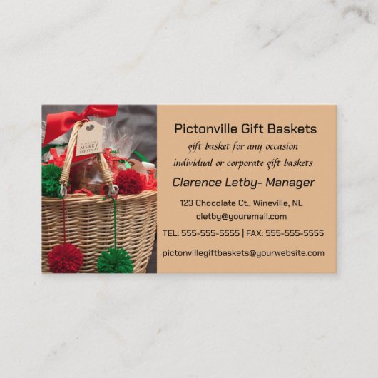 Bearbeiten von Aktionskörben Visitenkarte (Vorderseite)