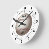 Bearbeiten von Baseball-Namen und Teamnummer Runde Wanduhr (Winkel)