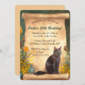 Bearbeiten von Cat Scroll und Blume Einladung (Vorne/Hinten)