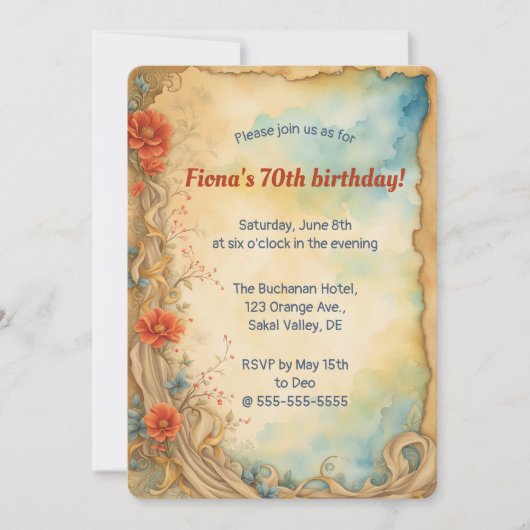 Bearbeiten von Climbing-Rose und Wirbel Einladung (Vorderseite)