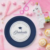 Bearbeiten von Color Mortarboard Script Graduate Pappteller (Party)