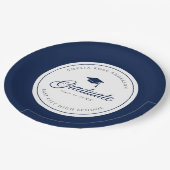 Bearbeiten von Color Mortarboard Script Graduate Pappteller (Schrägansicht)
