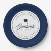 Bearbeiten von Color Mortarboard Script Graduate Pappteller (Vorderseite)