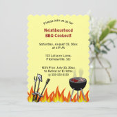 Bearbeiten von Flammen - GRILLEN in Nachbarschaft Einladung (Stehend Vorderseite)