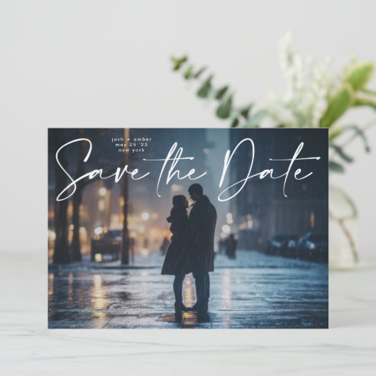 Bearbeiten von Foto QR-Code - Moderne Save the Dat Einladung (Stehend Vorderseite)