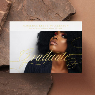 Bearbeiten von Foto Uni-Abschluss GOLD Folieneinladung