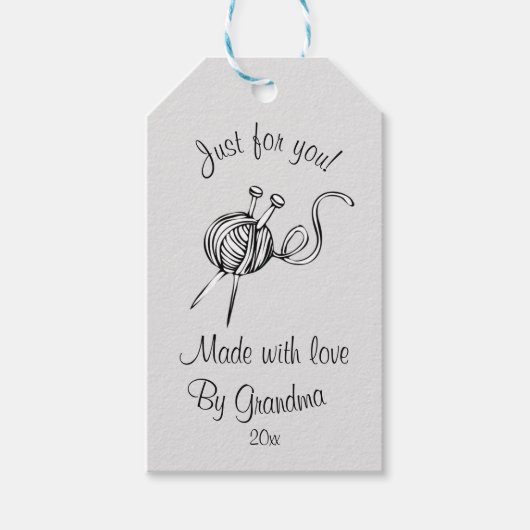 Bearbeiten von Garnen und Nadeln für Sie Geschenkanhänger (Vorderseite)