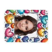Bearbeiten von Hearts-Foto-Rahmen Magnet (Horizontal)