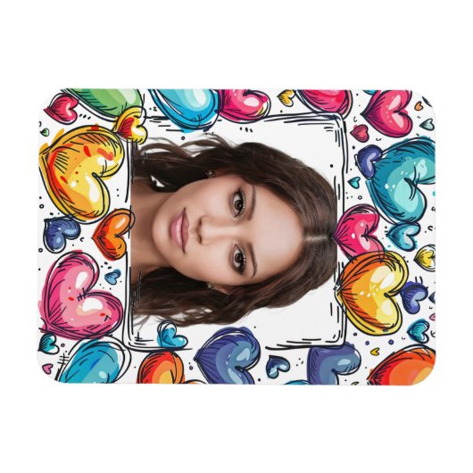 Bearbeiten von Hearts-Foto-Rahmen Magnet (Horizontal)