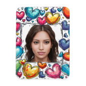Bearbeiten von Hearts-Foto-Rahmen Magnet (Vertikal)