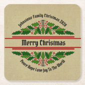 Bearbeiten von Namenstext-Matching Weihnachten Hol Rechteckiger Pappuntersetzer (Vorderseite)