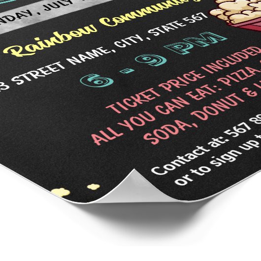 Bearbeiten von Popcorn-Fundraiser-Vorlage Poster (Ecke)