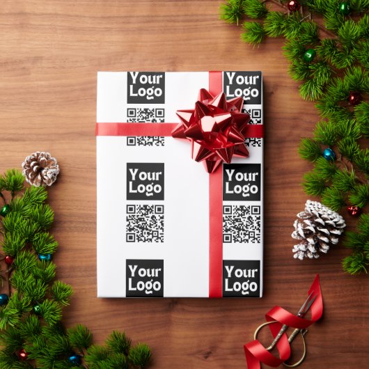 Bearbeiten von QR-Code und Ihr Firmenlogo oder -Im Geschenkpapier (Feiertagsgeschenk)