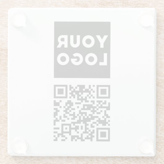 Bearbeiten von QR-Code und Ihr Firmenlogo oder -Im Glasuntersetzer (Rückseite)