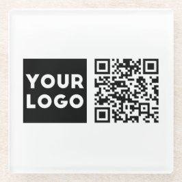 Bearbeiten von QR-Code und Ihr Firmenlogo oder -Im Glasuntersetzer