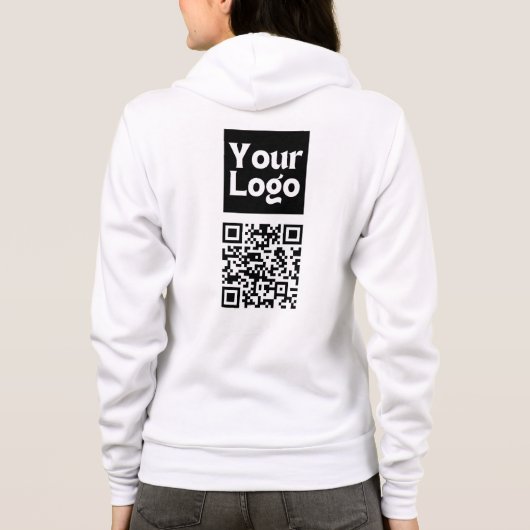 Bearbeiten von QR-Code und Ihr Firmenlogo oder -Im Hoodie (Rückseite)