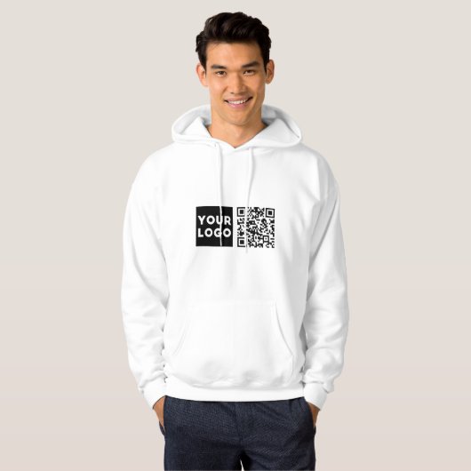 Bearbeiten von QR-Code und Ihr Firmenlogo oder -Im Hoodie (Vorne ganz)