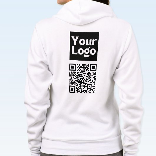 Bearbeiten von QR-Code und Ihr Firmenlogo oder -Im Hoodie