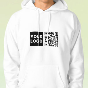 Bearbeiten von QR-Code und Ihr Firmenlogo oder -Im Hoodie