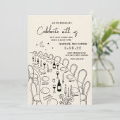 Bearbeiten von Retro Contemporary Verlobung Einladung (Stehend Vorderseite)